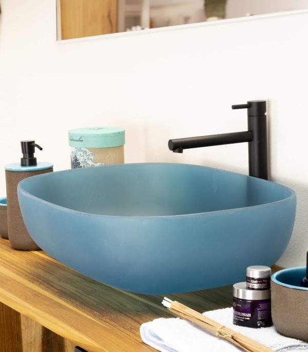 Snob 2.0 Lavabo in resina Blu 55 x 40 x 16 h cm