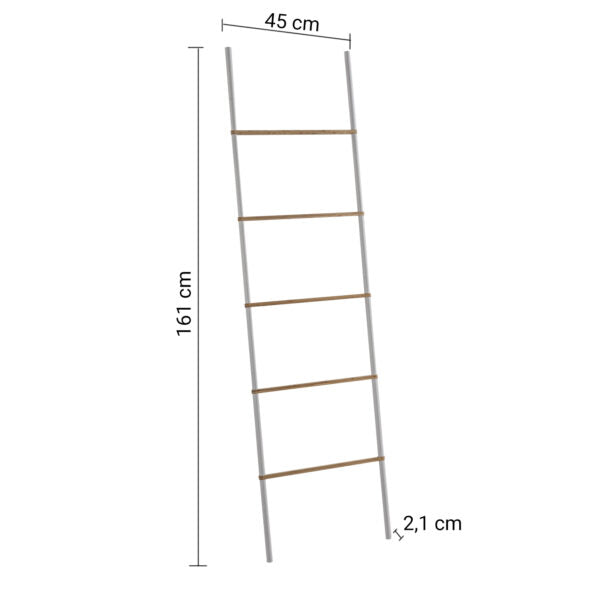 Bamboom scaletta portasalviette bianco matt/bambu' "Kenta"