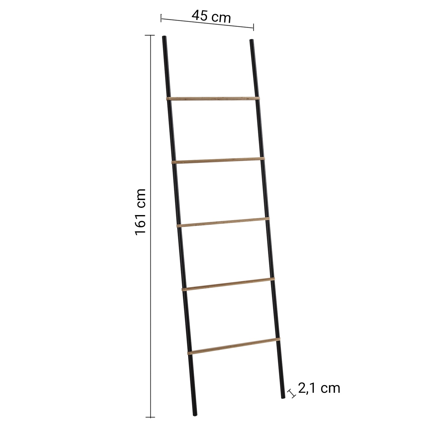 Bamboom scaletta portasalviette nero/bambu' "Kenta"