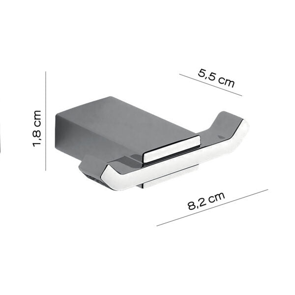 Attacca accappatoi doppio cromato "Kansas"