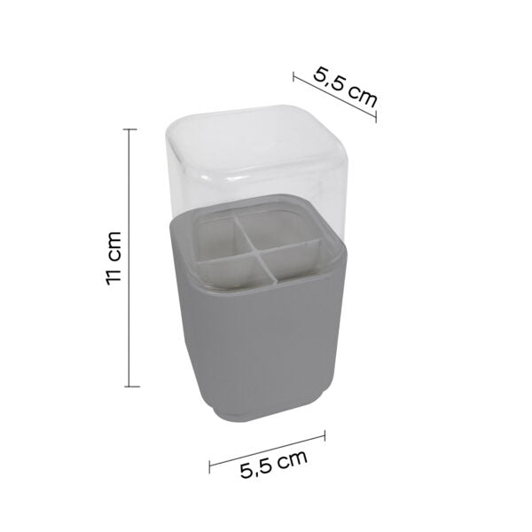 Porta testine spazzolino elettrico/porta cotton fiocc grigio "Seventy"