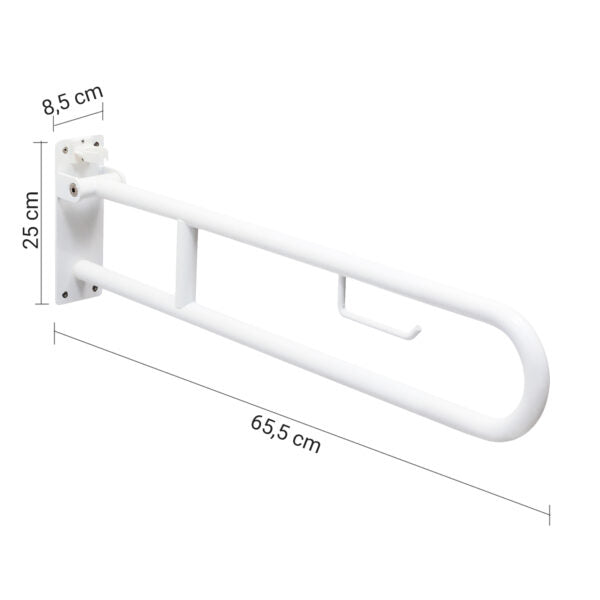 Appoggio ribaltabile con portarotolo bianco "Fortis"