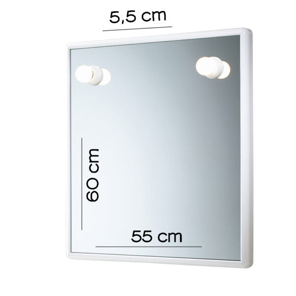 Specchio 55x60 cm con luci bianco "Junior"