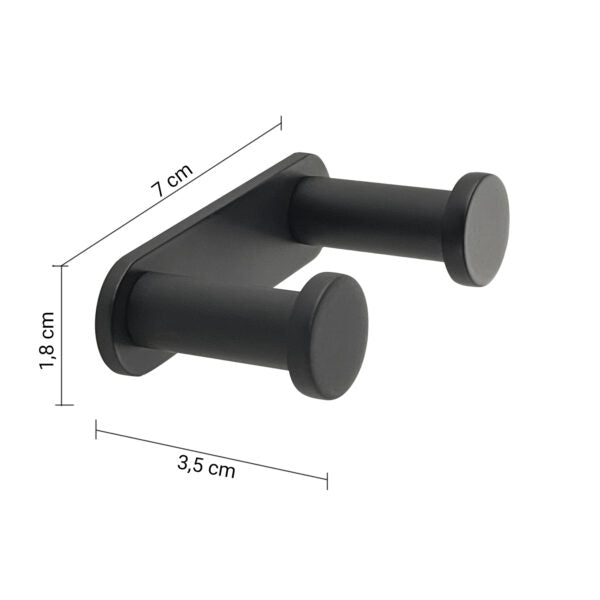 Appendiabiti doppio nero matt "Canarie"