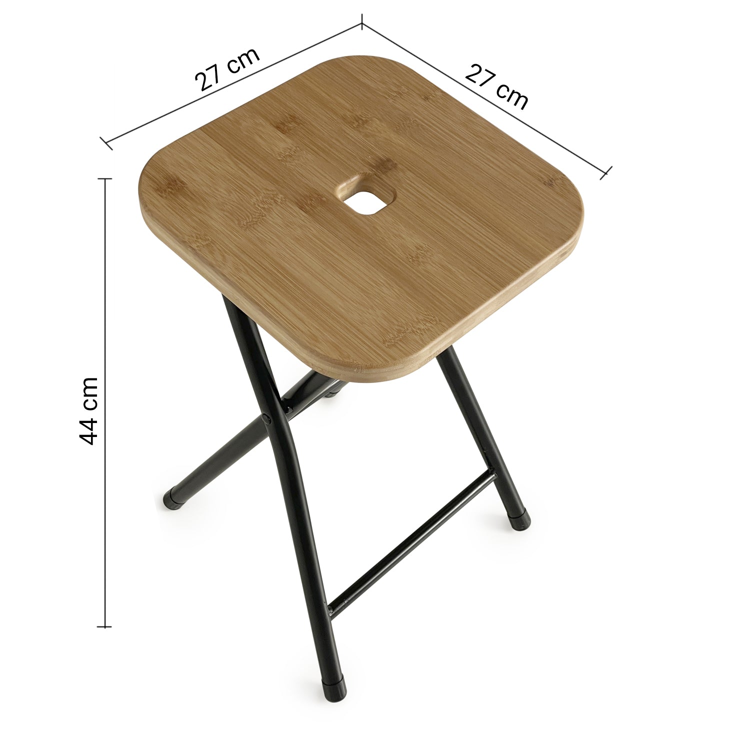 Bamboom sgabello nero matt/bambu' "Kenta"