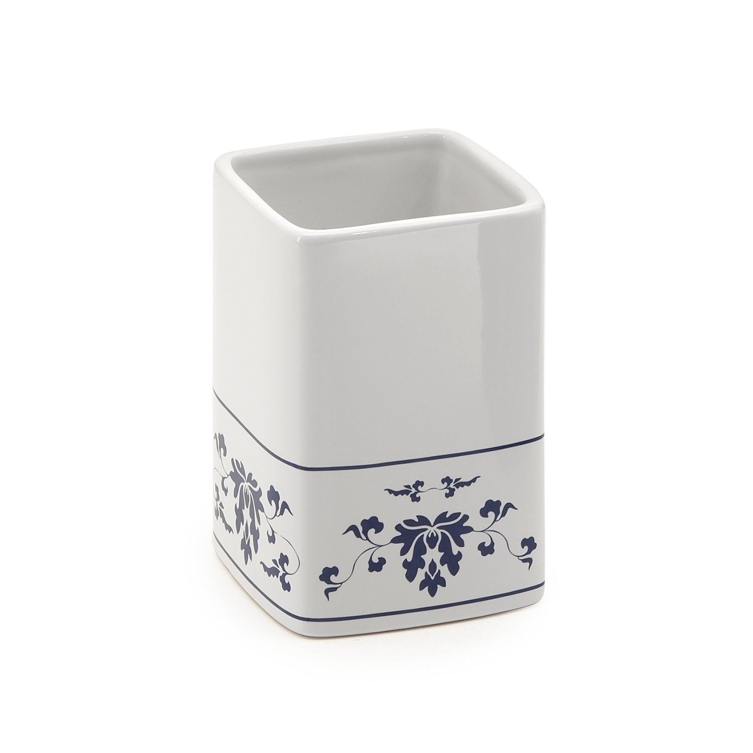 Porta spazzolini bianco/blu "Cixi"