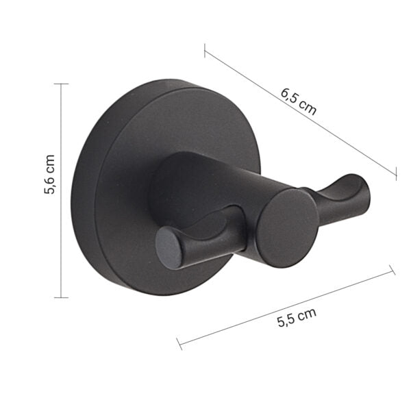 Appendiabiti doppio nero matt "Felce"