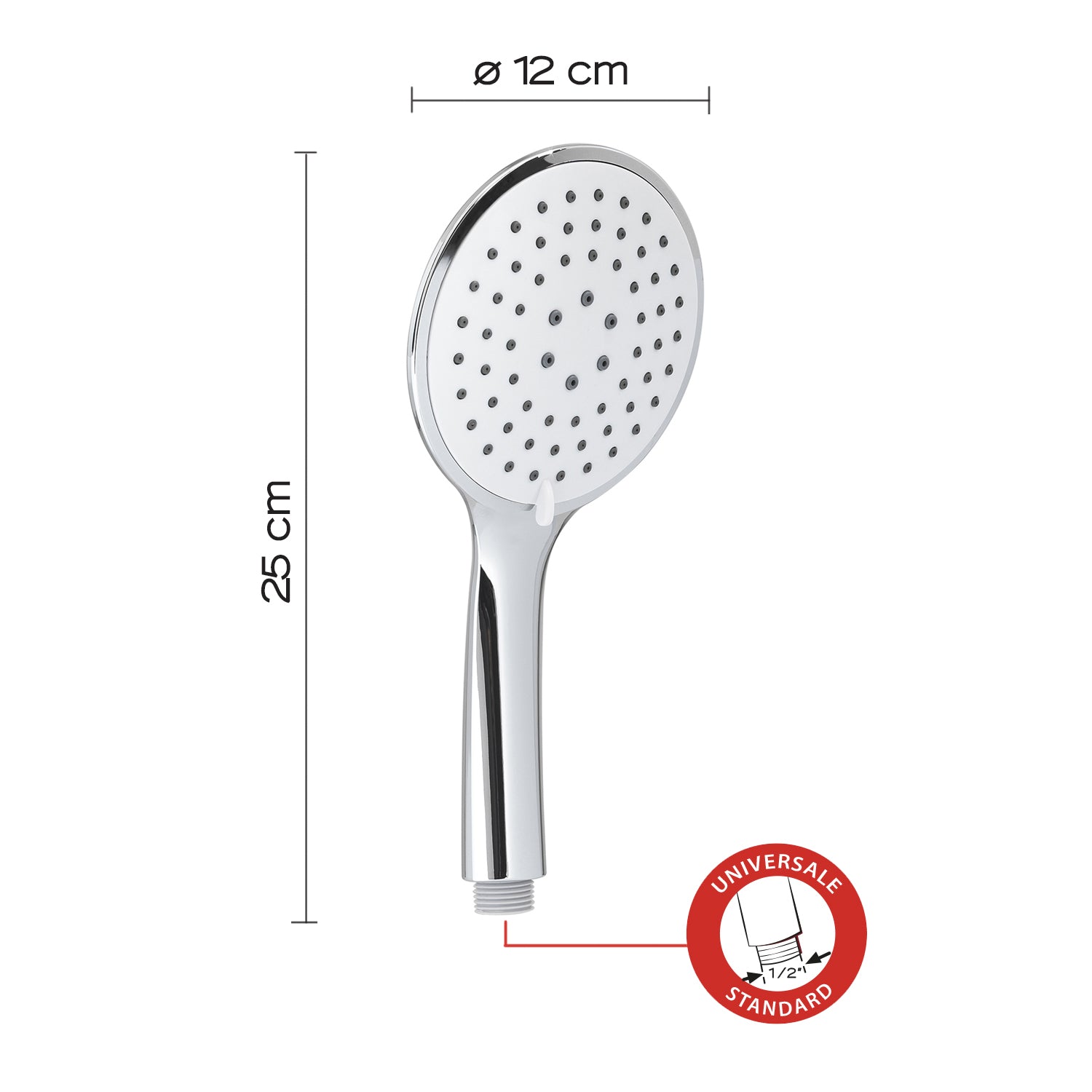 Doccetta Tech 01 3 getti bianco/cromato