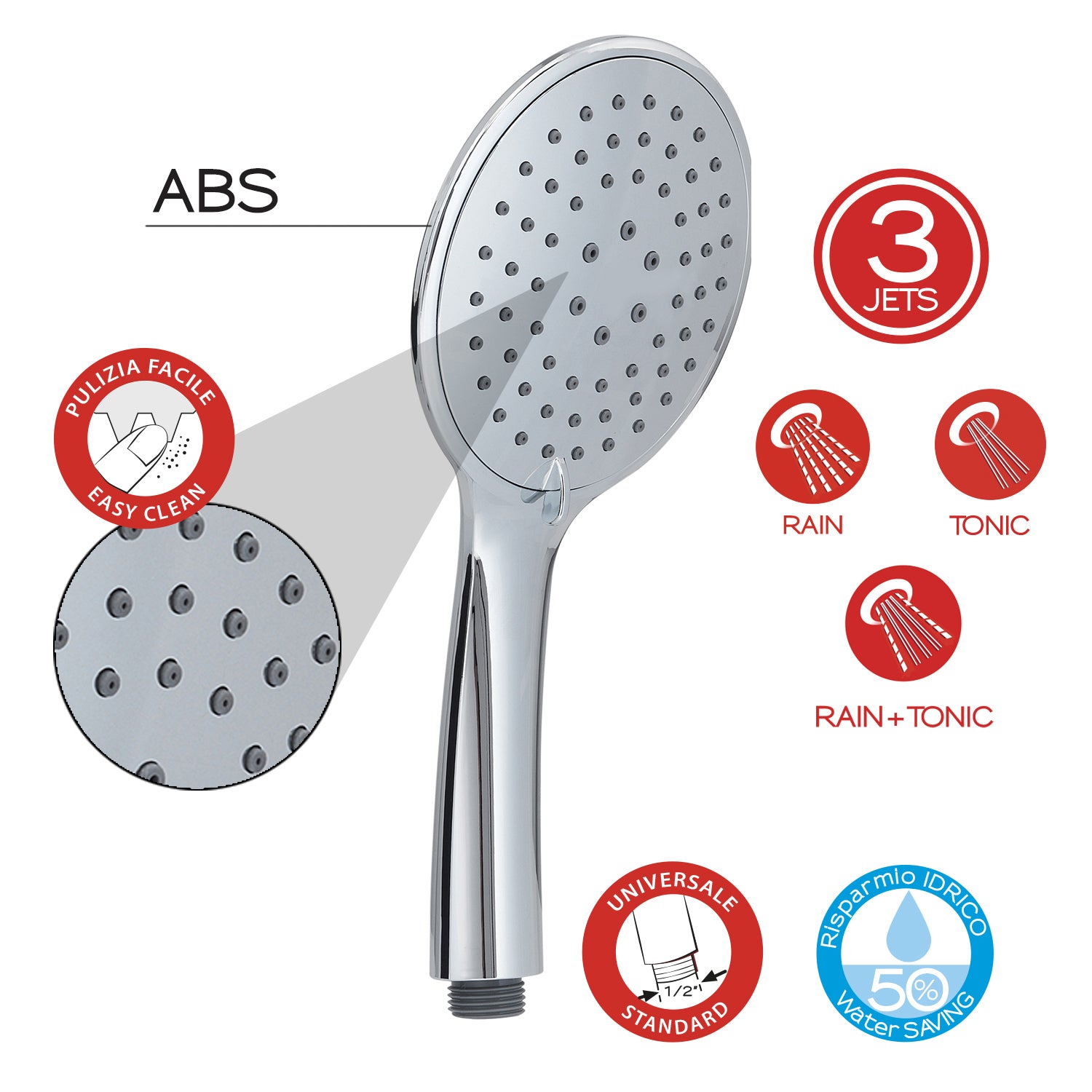 Doccetta Tech 02 3 getti cromato