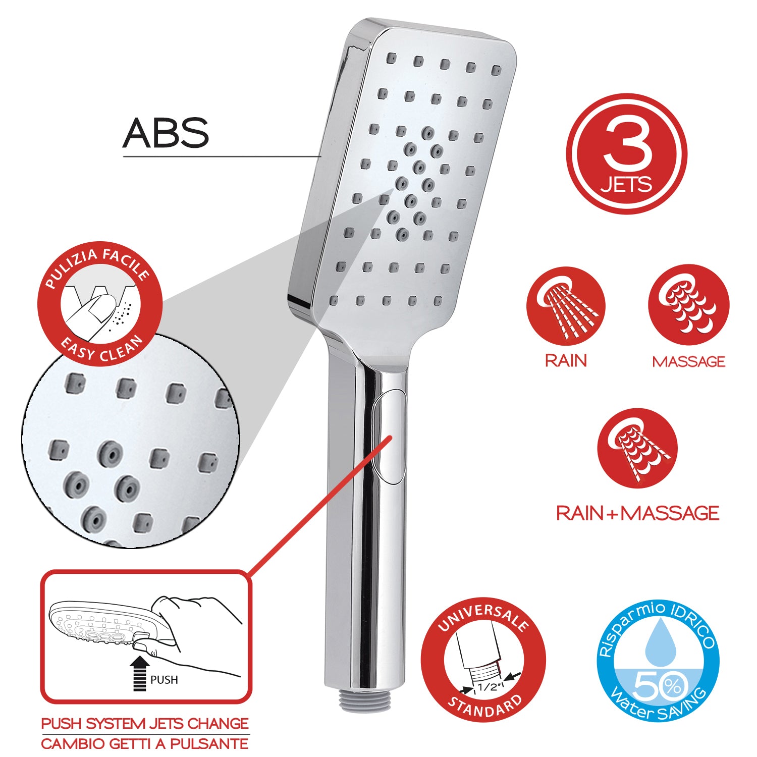 Doccetta Tech 10 3 getti cromato