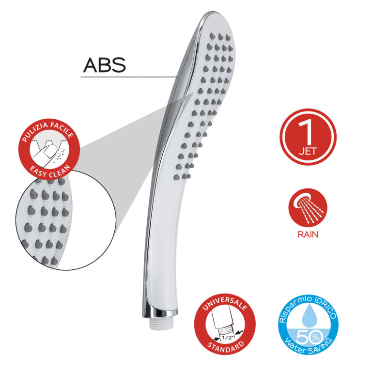 Doccino doccia 1 getto bianco/cromato - Tendence 02