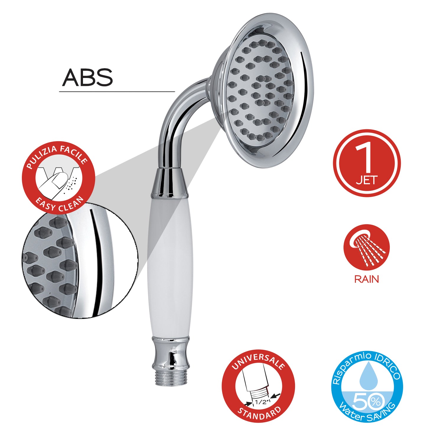 Doccetta doccia 1 getto cromato - Liberty 00
