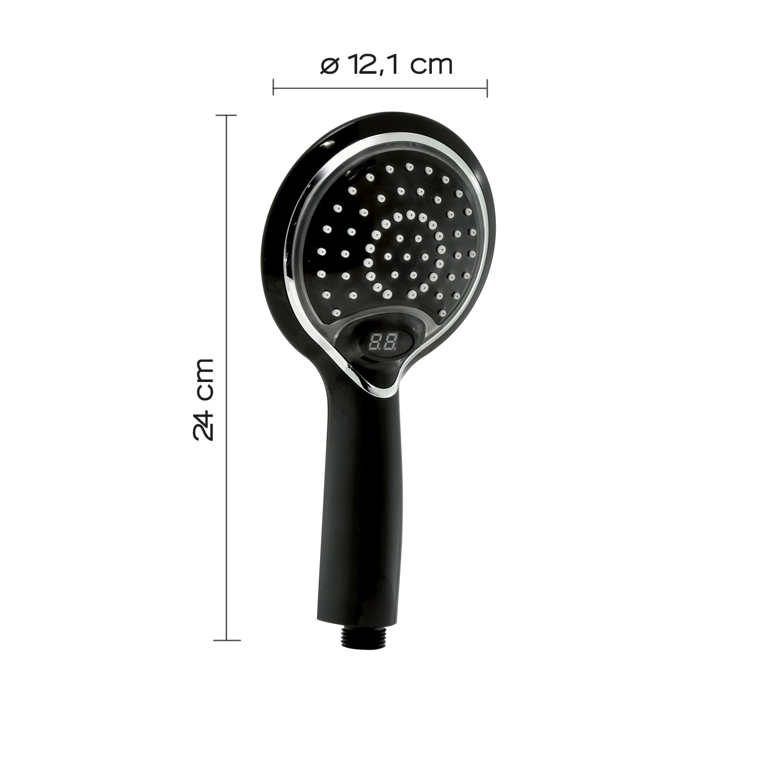 Doccetta doccia 1 getto nero - Thermo light 02