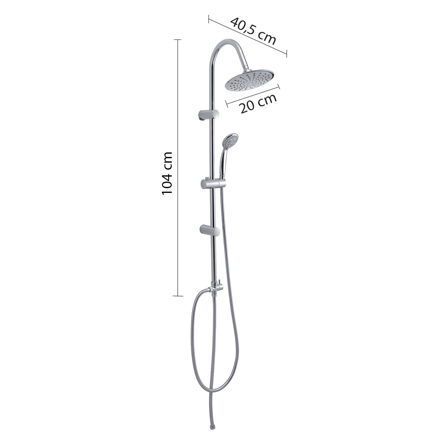 Colonna doccia 4 getti soffione 20 cm cromato "Easy 00"