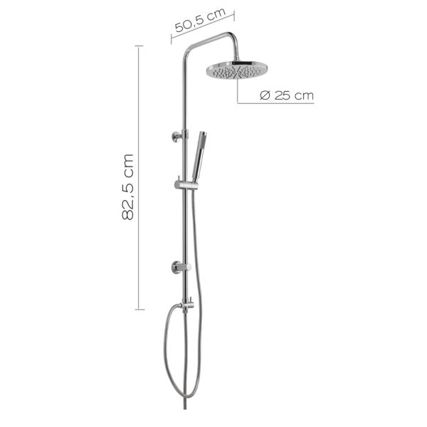 Colonna doccia 1 getto soffione 25 cm cromato "Star 00"