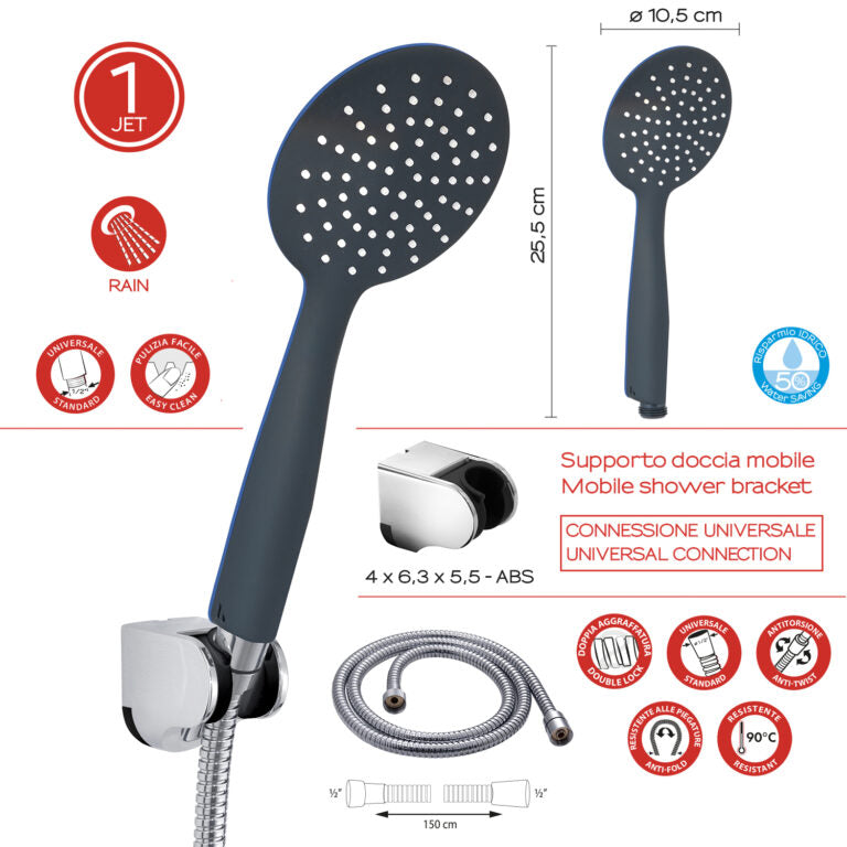 Kit doccia 1 getto nero - Tendence 07