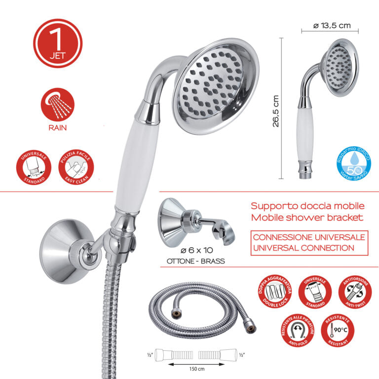 Kit doccia 1 getto cromato - Liberty 00