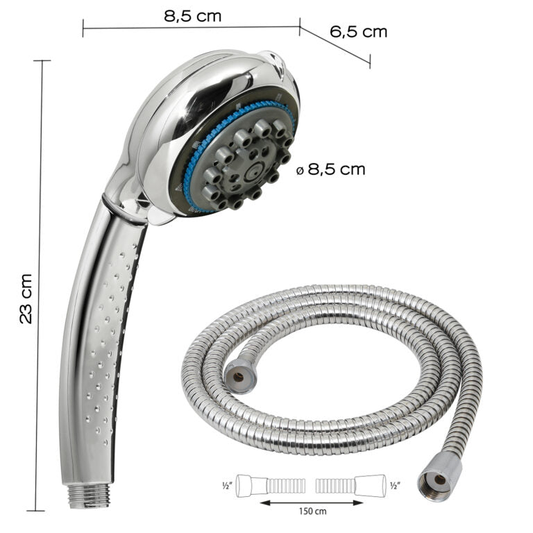 Kit doccia 8 getti cromato - Speedy 00