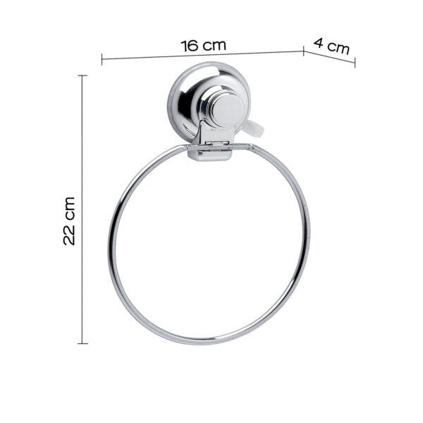 Portasalviette ad anello cromato a ventosa "Hot"