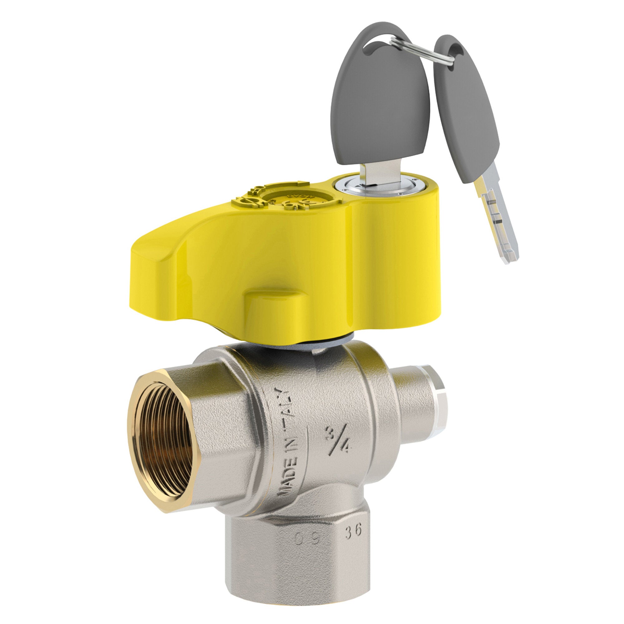 Futurgas Femmina - Femmina a squadra con presa di pressione G 1/4", serratura a chiave - 1"