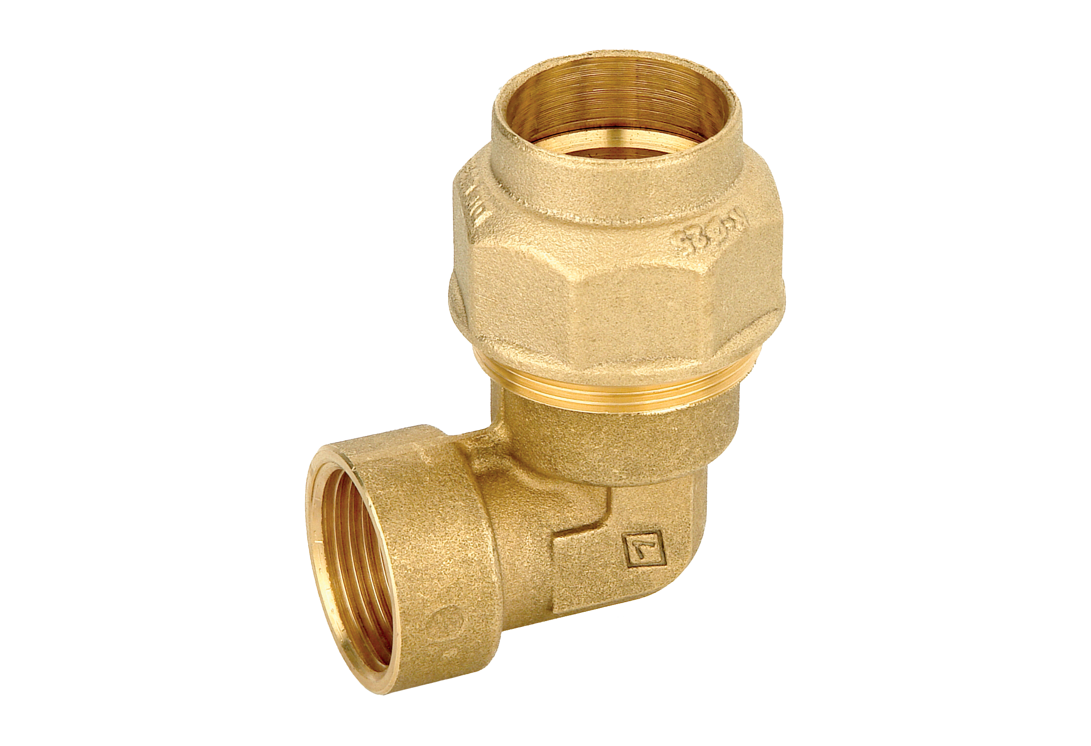 Raccordo a gomito femmina 20x1/2" per tubo PE