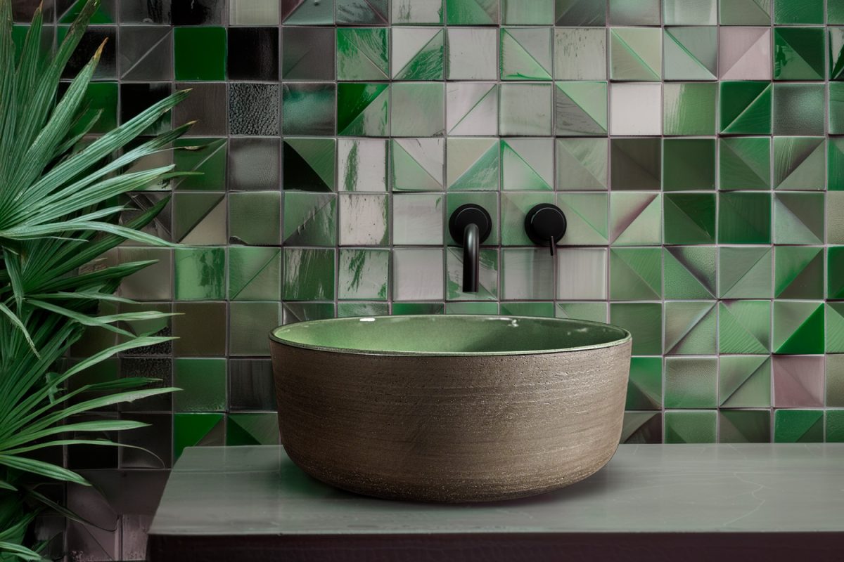 Index Tinta Lavabo in terracotta colore Verde Ø 42