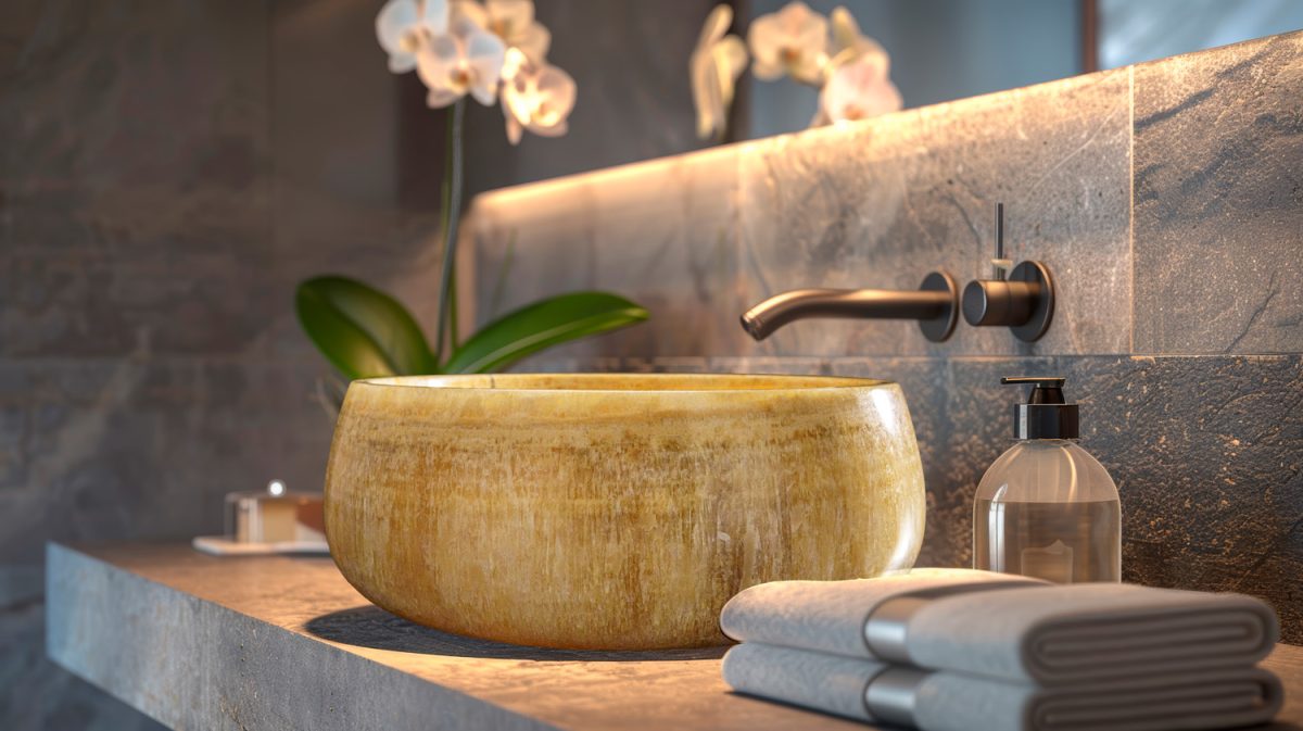 Lavabo Onice da Appoggio - Ø 40 - "Kraton"