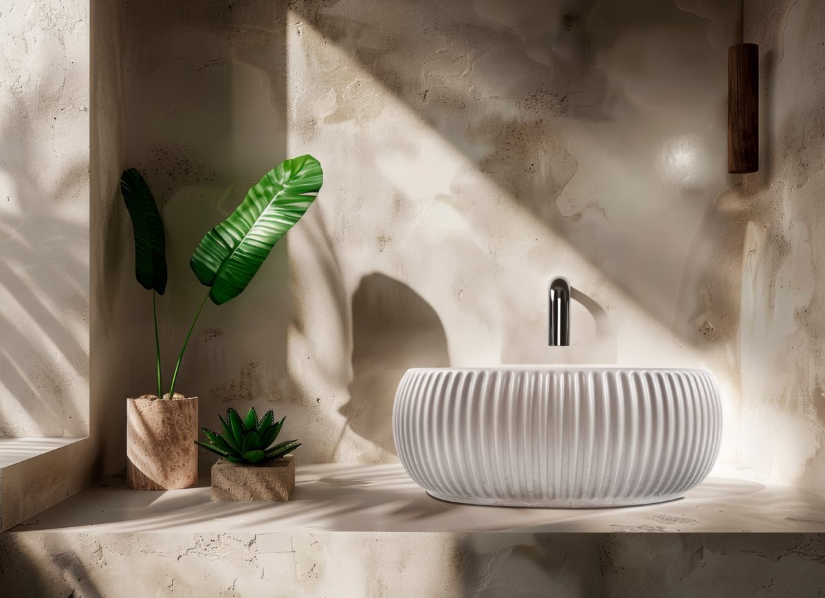 Plissè Round Lavabo ø 40 Bianco