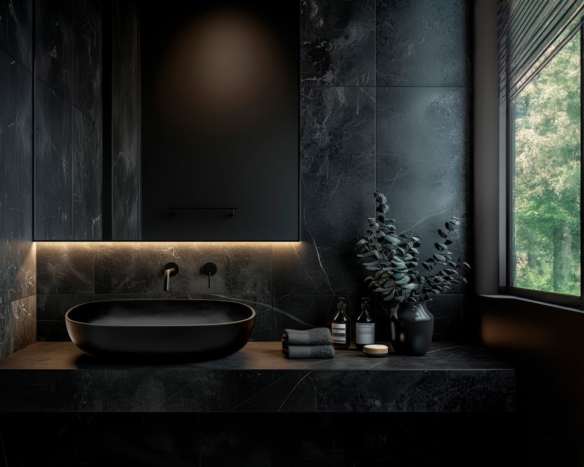 Snob 2.0 Lavabo in resina Nero 55 x 40 x 16 h cm
