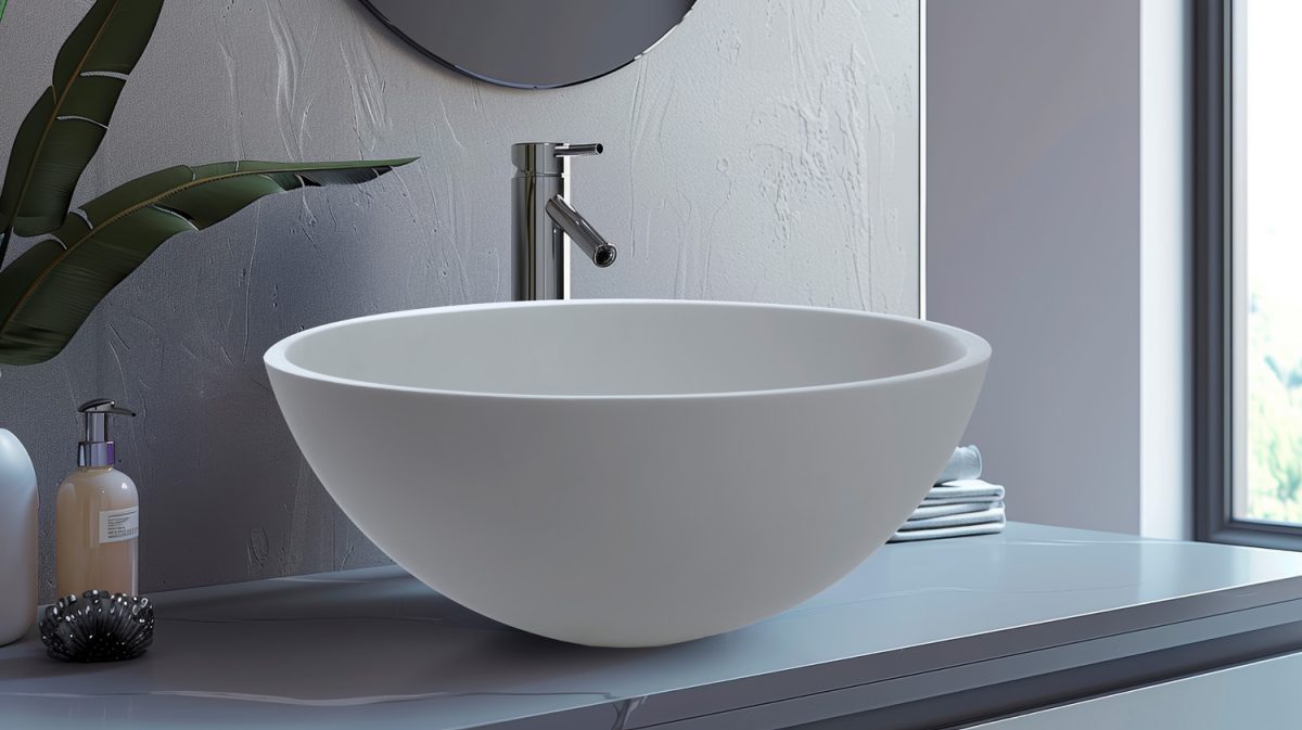 Spot Lavabo in resina Ø 39,5 Bianco