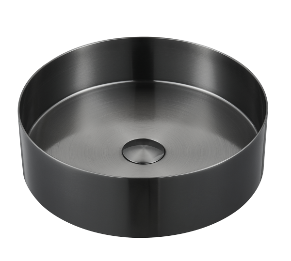 Lavabo Titanio nero - in Acciaio - Rotondo - da appoggio "Foyer"