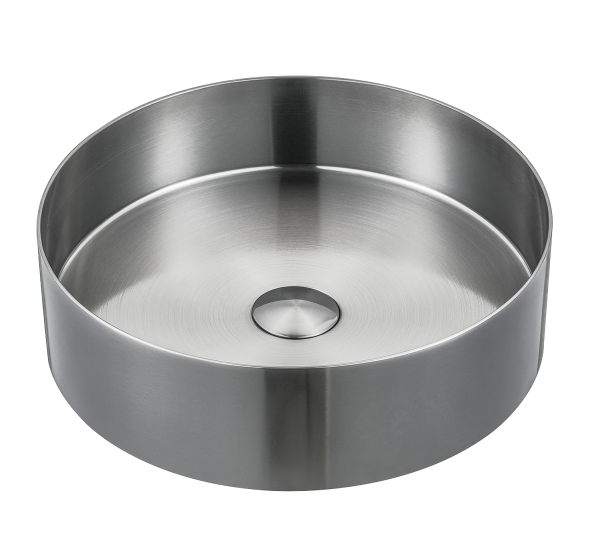 Lavabo - in Acciaio - Rotondo - da appoggio "Foyer"