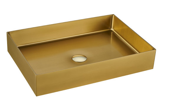 Lavabo Oro Matt - in Acciaio - Rettangolare - da appoggio "Foyer"