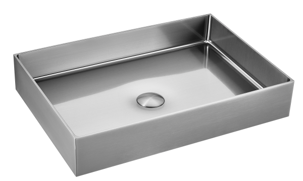 Lavandino in Acciaio da appoggio - Rettangolare - "Foyer"