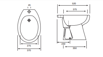 Bidet a terra in ceramica champagne serie Elite