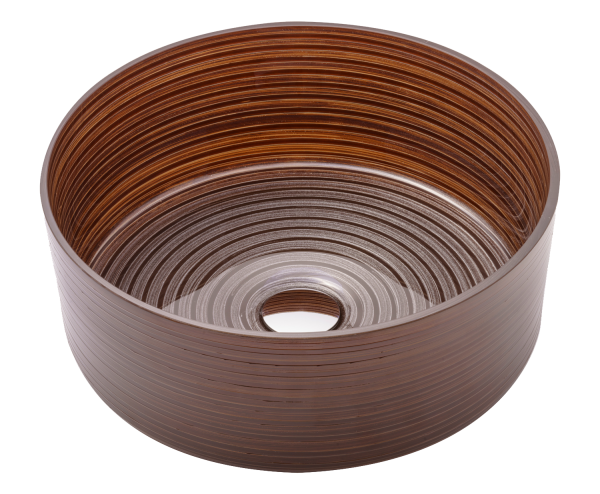 Circle Lavabo vetro soffiato colore Moka Ø 39,5