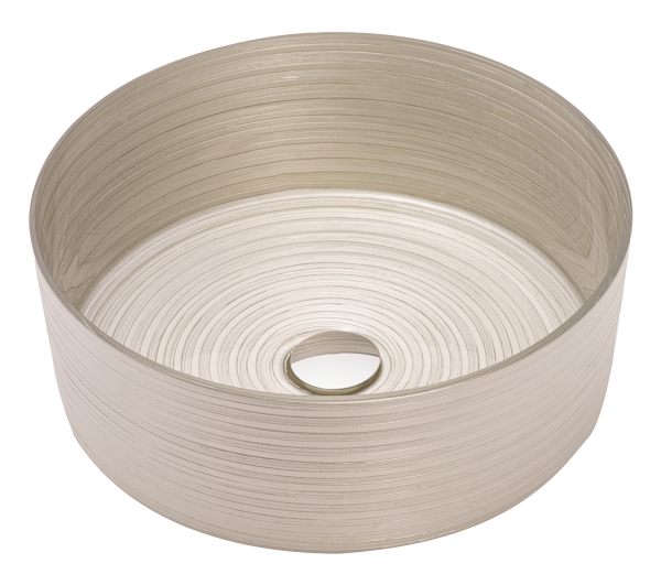 Circle Lavabo vetro soffiato colore Silver cold Ø 39,5