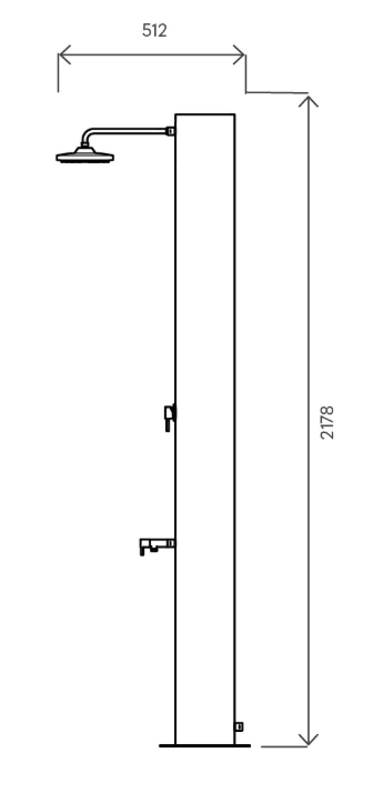 Doccia solare Arno A 70L Inox grigio ardesia miscelatore e lavapiedi