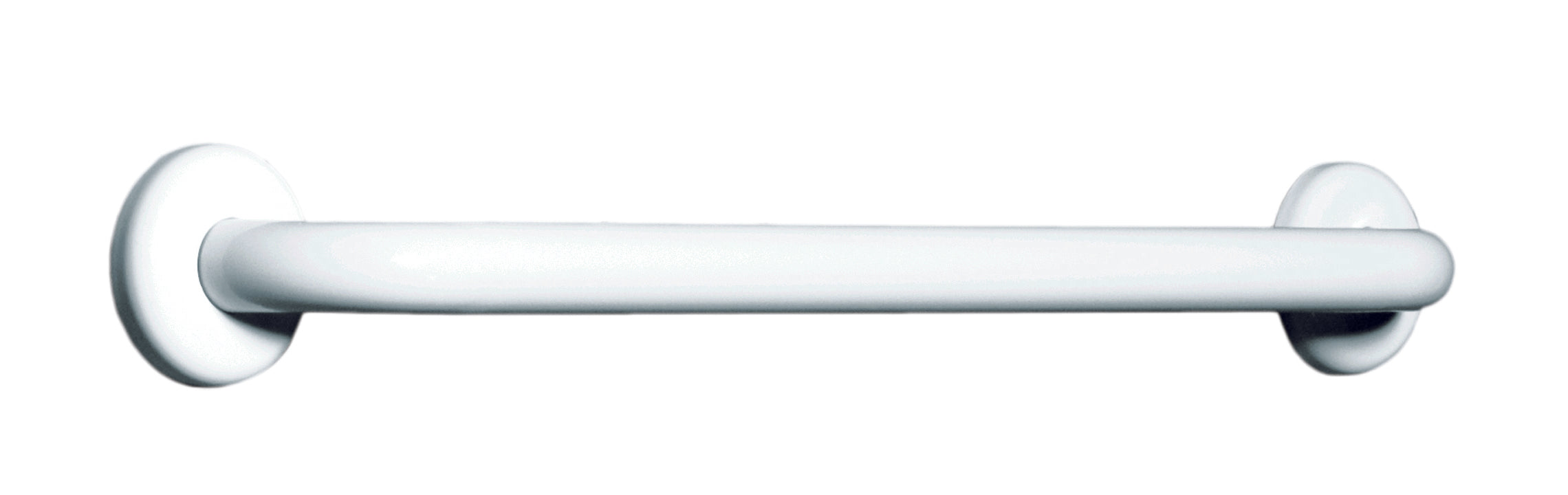 Corrimano lineare laccato con piastre di fissaggio in nylon 90 cm