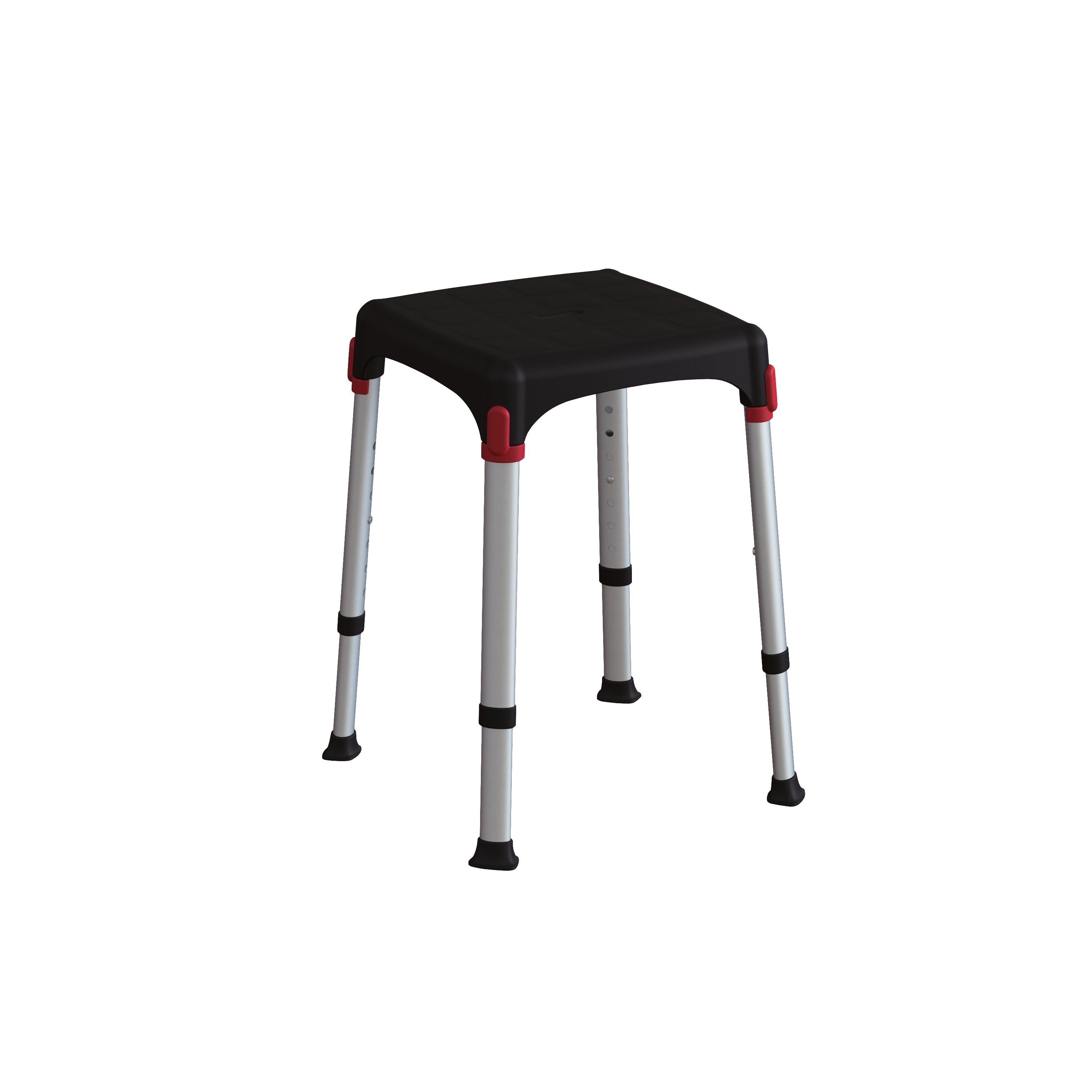 Sgabello da bagno quadrato regolabile nero