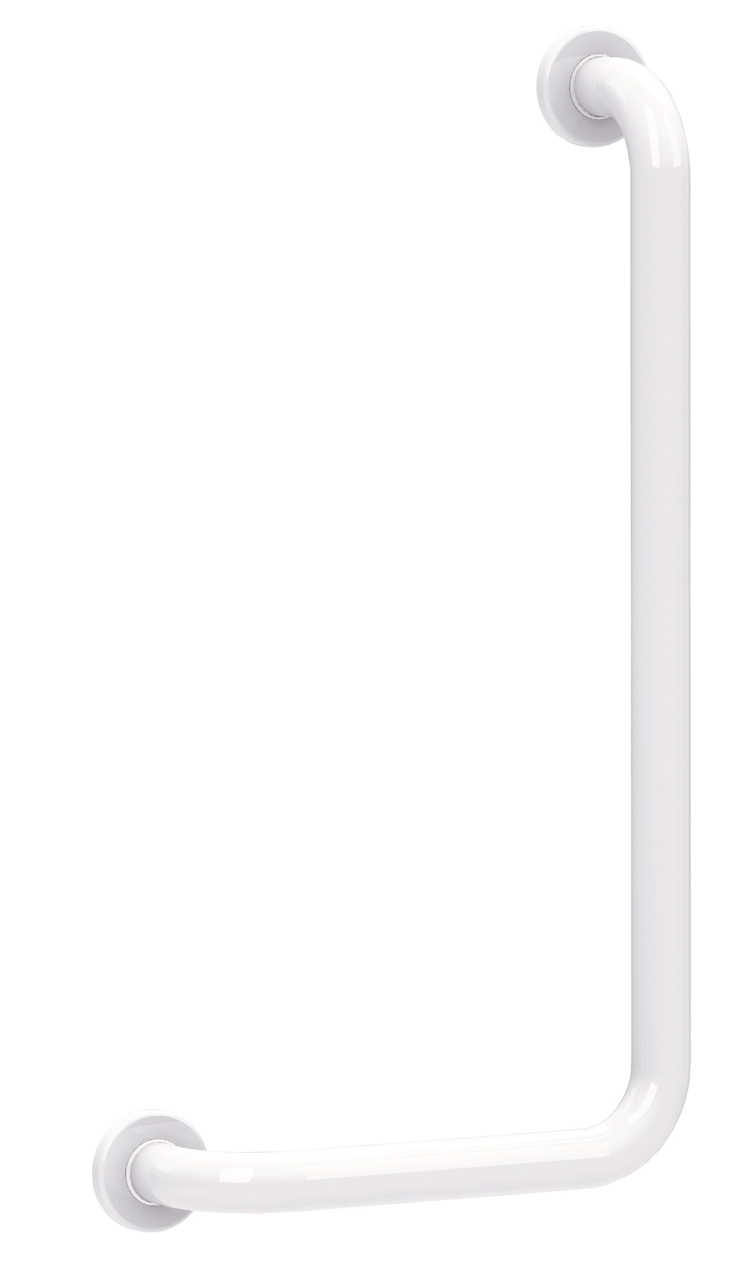 Corrimano a 90° sinistro laccato bianco 30x60 cm