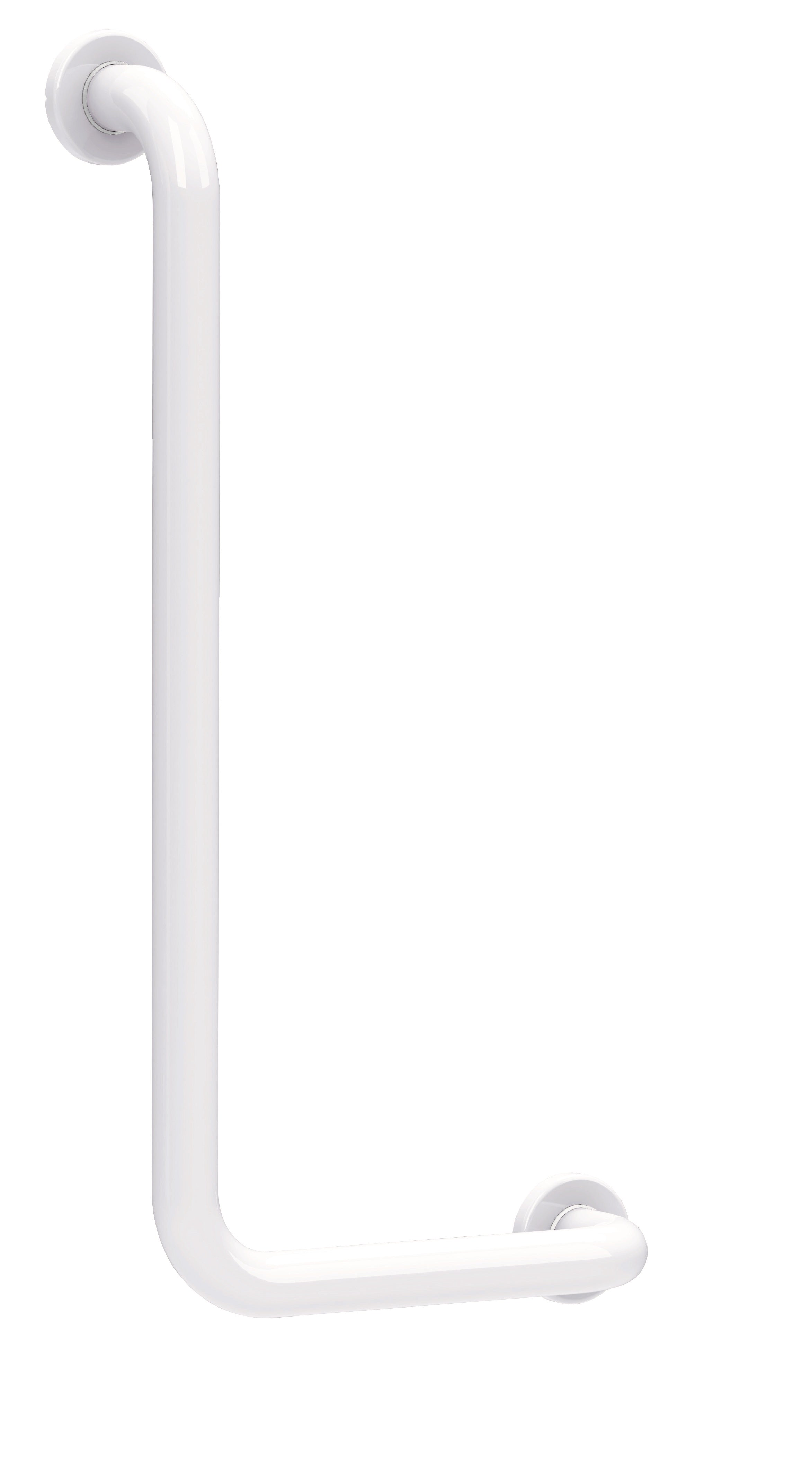 Corrimano a 90° destro laccato bianco 30x60 cm