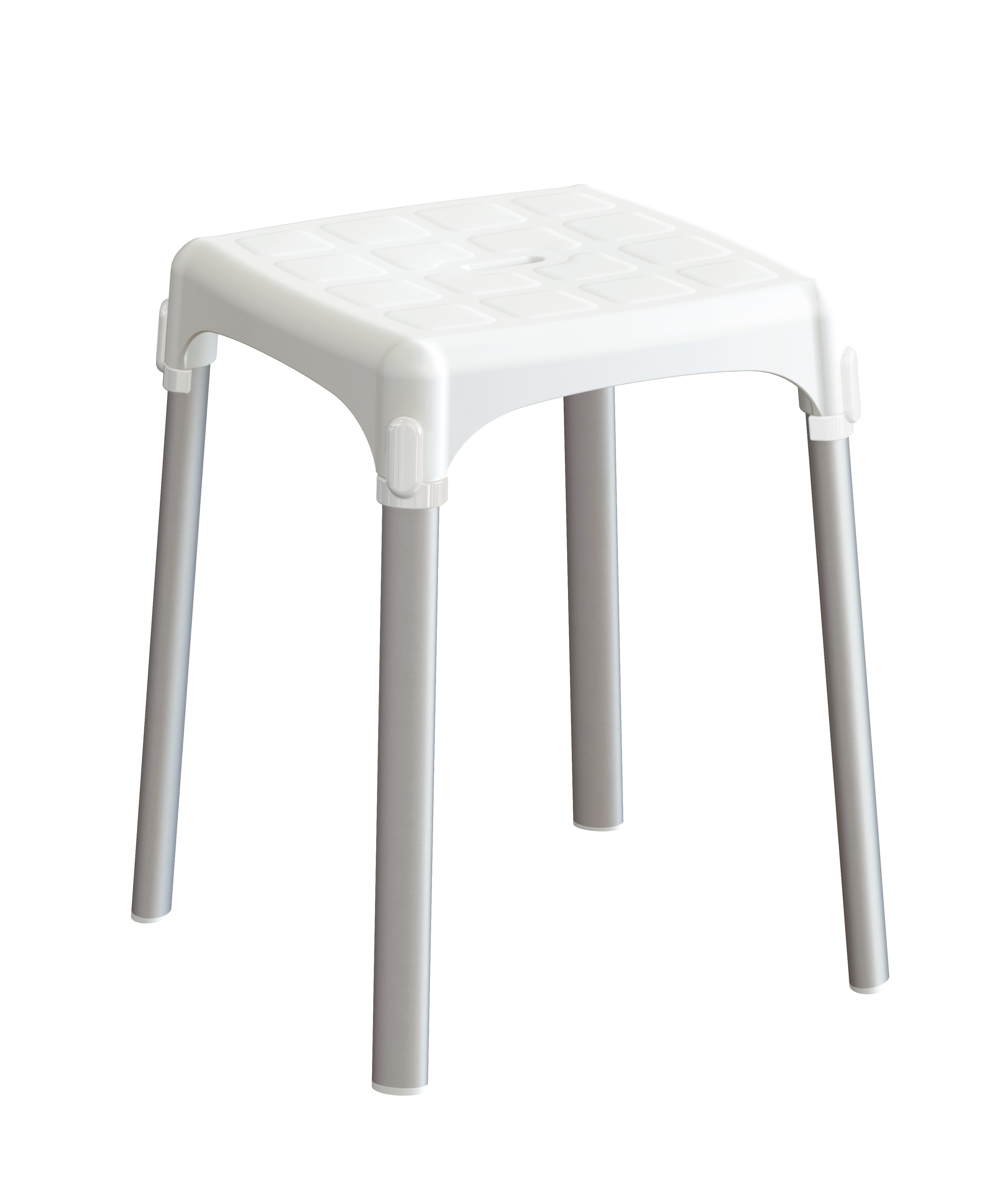 Sgabello da bagno quadrato bianco