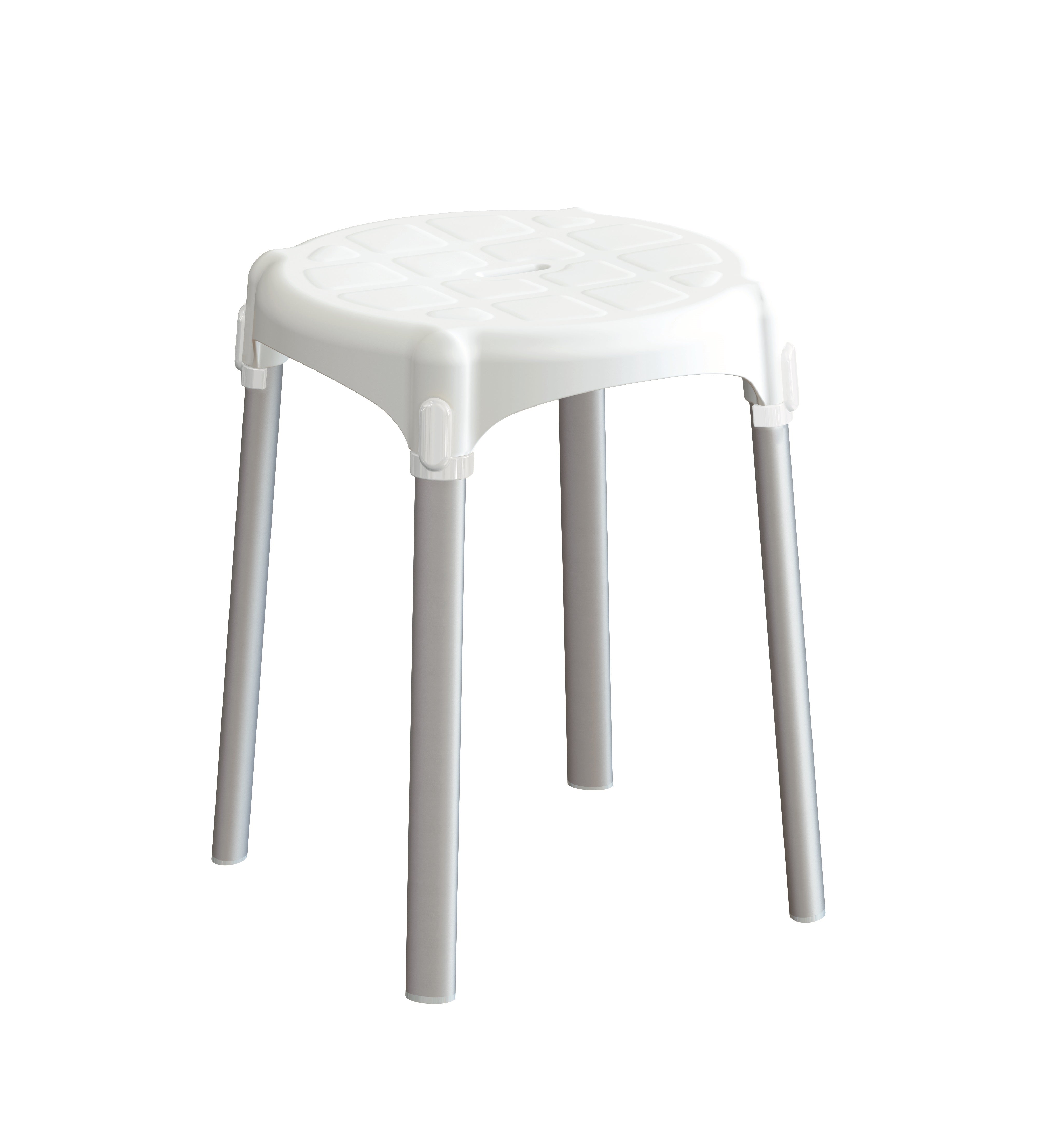 Sgabello da bagno rotondo bianco