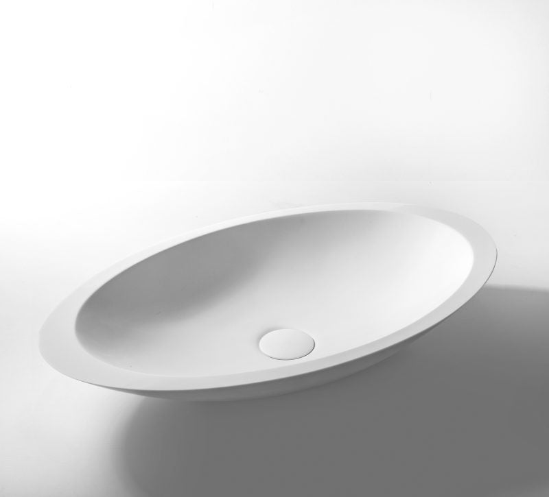 Ellisse Lavabo in resina 60 x 35 x 11 h cm