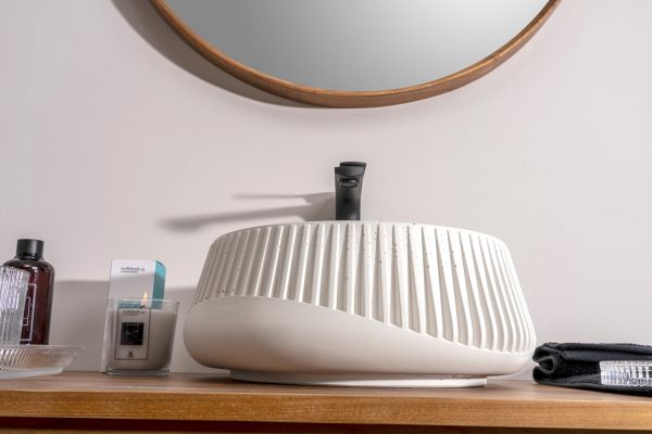 Gear white Lavabo in cemento Ø 39