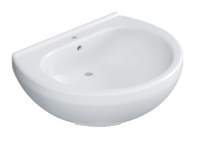 Lavabo in ceramica bianca serie Orchidea (colonna esclusa) 55 cm