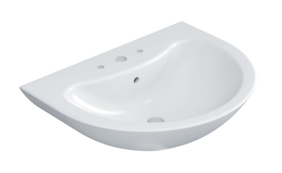 Lavabo in ceramica bianca serie Orchidea (colonna esclusa) 60 cm