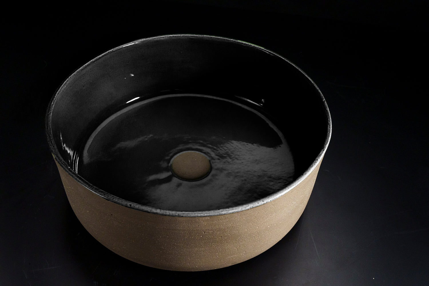 Index Tinta Lavabo in terracotta colore Nero Ø 42