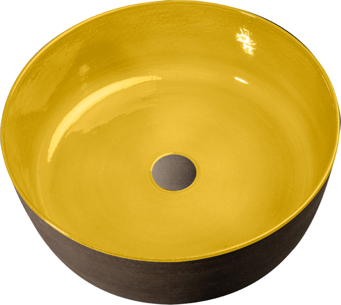 Index Tinta Lavabo in terracotta colore Giallo Ø 42